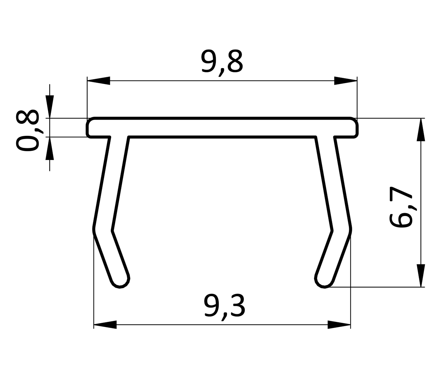 Заглушка пазовая паз 8, серая (2,0 м) Заглушка пазовая паз 8, серая (2,0 м)