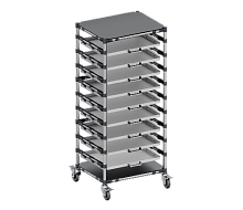 Подкатной стеллаж с ящиками